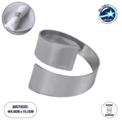 LOC LED Of Cyprus - GloboStar® COUVERT 35009 Δαχτυλίδι Πετσέτας Μεταλλικό Ασημί Φ5 x H4.5cm