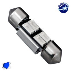 LOC LED Of Cyprus - GloboStar® C5W 40154  Λάμπα Αυτοκινήτου  FESTOONLED 31mm Can Bus με 4 SMD 5630 2.5W DC  180° 12V Μπλε