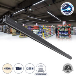 LOC LED Of Cyprus - GloboStar® OFFICE 61024-S Γραμμικό Φωτιστικό Οροφής Linear LED 18W 2200lm 120° AC 220-240V Μ120 x Π2 x Υ4cm Φυσικό Λευκό 4500K - Μαύρο - 3 Years Warranty