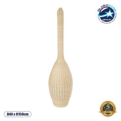 LOC LED Of Cyprus - GloboStar® PARADIS 01845 Boho Επιδαπέδιο Φωτιστικό Μονόφωτο 1 x E27 IP20 Μπεζ Ξύλο - Μ40 x Π40 x Υ150cm