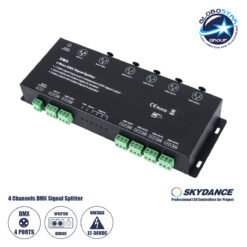 LOC LED Of Cyprus - GloboStar® 73136 DMA SKYDANCE DC DMX512 Signal Splitter / Amplifier 4 Καναλιών DC 12-36V - IP20 Μ25.6 x Π9.2 x Υ3.8cm - 5 Χρόνια Εγγύηση