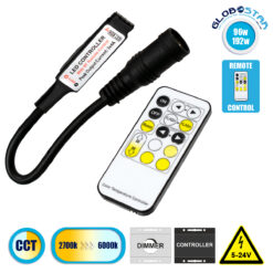 LOC LED Of Cyprus - GloboStar® 73354 Ασύρματο LED CCT Controller με Χειριστήριο RF 2.4Ghz DC 5-24V Max 192W
