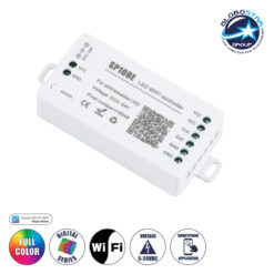LOC LED Of Cyprus - GloboStar® 73409 SP108E Ασύρματος WiFi LED FULL COLOR Magic Digital Pixel Controller iOS/Android για LED Digital Πολύχρωμα και Μονόχρωμα Προϊόντα DC 5-24V 1 x 2048 IC Max