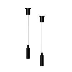 LOC LED Of Cyprus - ACA-Lighting TMUDHKB Hanging Kit(Sets 2 Pcs) For Mini Black Magnetic Track Tmud*Mb With 2M Steel Black Wire & Installation ACcessories
