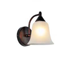 LOC LED Of Cyprus - ACA-Lighting AD80081W Wall Lamp Black - Copper With Sandstone Glass 1X27 Moby
