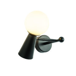 LOC LED Of Cyprus - ACA-Lighting OD94201WB Wall L/F 1Xg9+1Xgu10 Kimolos Black Metal+ White Glass 22Χ20Χ17Cm