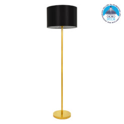 LOC LED Of Cyprus - GLOBOSTAR® ASHLEY 00825 Μοντέρνο Επιδαπέδιο Φωτιστικό με Ντουί 1 x E27 AC 220-240V IP20 - Μαύρο & Χρυσό - Μ40 x Π40 x Υ148cm