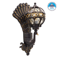 LOC LED Of Cyprus - GLOBOSTAR® CORNELIA 01250 Vintage Φωτιστικό Τοίχου - Απλίκα με Ντουί 1 x E27 AC 220-240V IP20 - Καφέ & Χρυσό - Μ20 x Π32 x Υ55cm