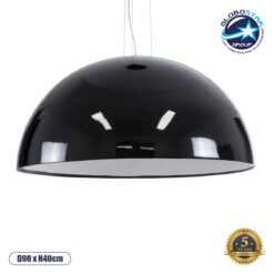 LOC LED Of Cyprus - GLOBOSTAR® SERENIA 01272 Μοντέρνο Κρεμαστό Φωτιστικό Οροφής με Ντουί 1 x E27 AC 220-240V IP20 - Μαύρο & Λευκό - Μ90 x Π90 x Υ40cm