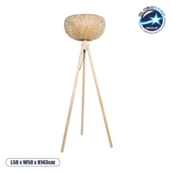 LOC LED Of Cyprus - GLOBOSTAR® POPPY 01983 Boho Επιδαπέδιο Φωτιστικό με Ντουί 1 x E27 AC 220-240V IP20 - Μπεζ - Μ58 x Π58 x Υ143cm