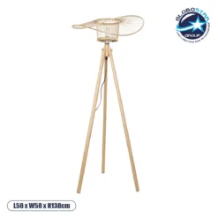 LOC LED Of Cyprus - GLOBOSTAR® POPPY 01987 Boho Επιδαπέδιο Φωτιστικό με Ντουί 1 x E27 AC 220-240V IP20 - Μπεζ - Μ58 x Π58 x Υ138cm