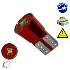 LOC LED Of Cyprus - GloboStar® T10 W5W 04476Λαμπτήρας LED T10 Can Bus με 1 CREE LED 12v 6000k
