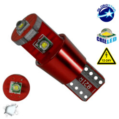 LOC LED Of Cyprus - GloboStar® T10 W5W 04477 Λαμπτήρας LED T10 Can Bus με 3 CREE LED 12v 6000k
