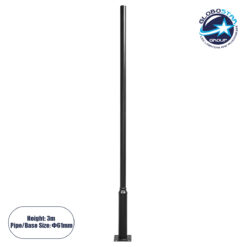 LOC LED Of Cyprus - Μεταλλικός Στύλος - Ιστός - Κολώνα σε Μαύρο Χρώμα για Φωτιστικά Δρόμου και Πλατείας  Ύψος 3 Μέτρα Φ6.1cm GloboStar 12111