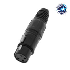 LOC LED Of Cyprus - Θηλυκό Βύσμα XLR Female 3 PIN CANNON DMX High Quality Μαύρο GloboStar 51189