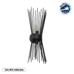 LOC LED Of Cyprus - GLOBOSTAR® HORN 203-0043 Vintage Φωτιστικό Τοίχου - Απλίκα με Ντουί 2 x E14 AC 220-240V IP20 - Μαύρο - Μ14 x Π17 x Υ44.5cm