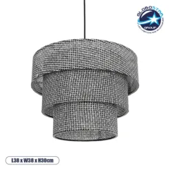 LOC LED Of Cyprus - GLOBOSTAR® LEVEL 203-0276 Μοντέρνο Κρεμαστό Φωτιστικό Οροφής με Ντουί 1 x E27 AC 220-240V IP20 - Γκρι - Μ38 x Π38 x Υ30cm