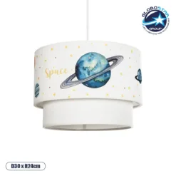 LOC LED Of Cyprus - GLOBOSTAR® SATURN 204-0012 Παιδικό Κρεμαστό Φωτιστικό Οροφής με Ντουί 1 x E27 AC 220-240V IP20 - Πολύχρωμο - Μ30 x Π30 x Υ24cm