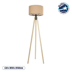 LOC LED Of Cyprus - GLOBOSTAR® SAGA 204-0043 Μοντέρνο Επιδαπέδιο Φωτιστικό με Ντουί 1 x E27 AC 220-240V IP20 - Μπεζ - Μ38 x Π38 x Υ140cm