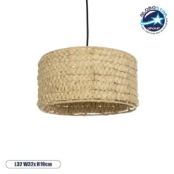 LOC LED Of Cyprus - GLOBOSTAR® POMEGRANDE 204-0161 Boho Κρεμαστό Φωτιστικό Οροφής με Ντουί 1 x E27 AC 220-240V IP20 - Μπεζ - Μ32 x Π32 x Υ19cm