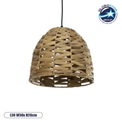 LOC LED Of Cyprus - GLOBOSTAR® MEKA 204-0165 Boho Κρεμαστό Φωτιστικό Οροφής με Ντουί 1 x E27 AC 220-240V IP20 - Μπεζ - Μ30 x Π30 x Υ28cm