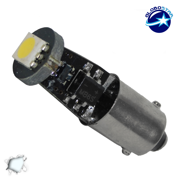LOC LED Of Cyprus - GloboStar® BA9S - T4W 22000   Λάμπα Αυτοκινήτου Can LED Bus με 1 SMD 5050 12 Volt 2.52W 24 lm 120° Ψυχρό Λευκό 6000K