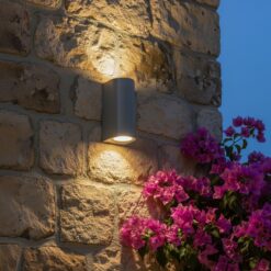 LOC LED Of Cyprus - kelvo® MURANO KLV-101-0016 Φωτιστικό Τοίχου / Απλίκα για 2 Λάμπες MR16 με Ντουί GU10 AC 220-240V Αδιάβροχο IP65 - Γκρι Ανθρακί Ματ - Μ8 x Π8 x Υ15cm