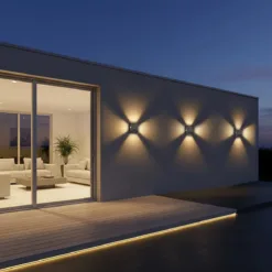 LOC LED Of Cyprus - kelvo® ARKOS KLV-101-0111 Φωτιστικό Τοίχου / Απλίκα LED 8W 840lm 15° AC 220-240V Αδιάβροχο IP65 Θερμό Λευκό 2700K - CREE SMD Chip & TÜV SÜD Driver - Γκρι Ανθρακί Ματ - Μ14 x Π5.5 x Υ14cm - 5 Χρόνια Εγγύηση