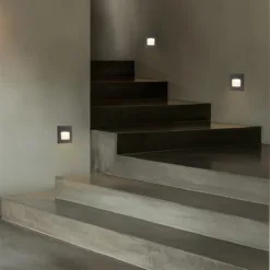 LOC LED Of Cyprus - kelvo® STEPART KLV-101-0078 Χωνευτό Φωτιστικό Σκαλοπατιού / Διαδρόμου LED 3W 375lm 45° AC 220-240V Αδιάβροχο IP65 Θερμό Λευκό 2700K - Lumileds SMD Chip & TÜV SÜD Driver - Γκρι Ανθρακί Ματ - Μ8.5 x Π5 x Υ8.5cm / Q6.7 x 6.7cm - 5 Χρόνια Εγγύηση