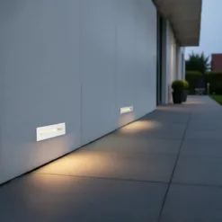 LOC LED Of Cyprus - kelvo® STEPART KLV-101-0088 Χωνευτό Φωτιστικό Σκαλοπατιού / Διαδρόμου LED 4W 500lm 45° AC 220-240V Αδιάβροχο IP65 Θερμό Λευκό 2700K - Lumileds SMD Chip & TÜV SÜD Driver - Λευκό Ματ - Μ21 x Π5.5 x Υ6.5cm / Q20.3 x 5.6cm - 5 Χρόνια Εγγύηση