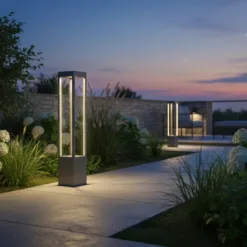 LOC LED Of Cyprus - kelvo® GREMO KLV-101-0124 Φωτιστικό Κολωνάκι Κήπου LED 7W 735lm 45° AC 220-240V Αδιάβροχο IP65 Θερμό Λευκό 2700K - Bridgelux COB Chip & TÜV SÜD Driver - Γκρι Ανθρακί Ματ - Μ15 x Π15 x Υ80.5cm - 5 Χρόνια Εγγύηση