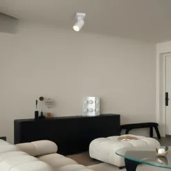 LOC LED Of Cyprus - kelvo® SPOTA KLV-101-0135 Κινούμενο Φωτιστικό Σποτ Οροφής για Λάμπα MR16 με Ντουί GU10 AC 220-240V IP20 - Λευκό Ματ - Μ7 x Π6 x Υ14cm