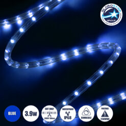 LOC LED Of Cyprus - GLOBOSTAR® LIGHTUBE 70606 Φωτοσωλήνας LED 3.9W/m 117lm/m 360° DC 220-240V Αδιάβροχο IP65 36 x Diode Chip/m Μπλε Dimmable - Μ100 x Π1.2 x Υ1.2cm - 2 Χρόνια Εγγύηση