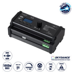 LOC LED Of Cyprus - GLOBOSTAR® SKYDANCE-SK1 70674 AC Trailing Edge DMX Dimmer Ράγας με 1 x 6A 1440W Κανάλι AC 220-240V 6A 1440W Max IP20 - DMX512 & RDM - Μ16.8 x Π9.3 x Υ8cm - 5 Χρόνια Εγγύηση