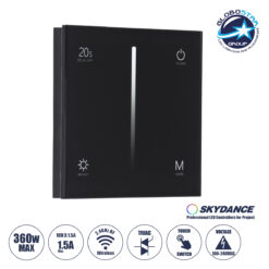 LOC LED Of Cyprus - GloboStar® 71453 S1-T SKYDANCE AC Smart RF 2.4Ghz & Αφής - Touch Triac Dimming AC100-240V σε AC100-240V 1 x 1.5A 360W - Max 1.5A 360W - IP20 - Μαύρο Σώμα - Μ8.5 x Π8.5 x Υ3.2cm - 5 Years Warranty
