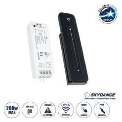 LOC LED Of Cyprus - GLOBOSTAR® SKYDANCE-V1+R11 73119 DC RF 2.4Ghz Push Dimmer με RF Ασύρματο Χειριστήριο Αφής με 1 x 8A 288W Κανάλι DC 5-36V 8A 288W Max IP20 - RF 2.4Ghz & Push Dimming - Μ12.2 x Π5.3 x Υ1.7cm - 5 Χρόνια Εγγύηση