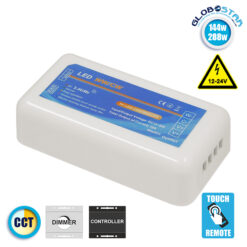 LOC LED Of Cyprus - GLOBOSTAR® CCTGROUP 73353 Δέκτης Dimmer με 1 x 12A 288W Κανάλι DC 12-24V 12A 288W Max IP20 - RF2.4Ghz Group Zone - Μ8.5 x Π4.5 x Υ2.5cm - 2 Χρόνια Εγγύηση