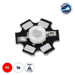 LOC LED Of Cyprus - GloboStar® 73746 High Power Star LED - Υψηλής Ισχύος Star LED 1W DC 3.2V Κόκκινο Φ2 x Υ0.6cm - 2 Χρόνια Εγγύηση