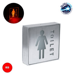 LOC LED Of Cyprus - GloboStar® SENSATI 75655 Φωτιστικό Τοίχου Ένδειξης TOILET WOMAN LED 1W AC 220-240V IP20 - Σώμα Αλουμινίου - Μ11 x Π11 x Υ3cm - Κόκκινο