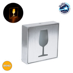 LOC LED Of Cyprus - GloboStar® SENSATI 75662 Φωτιστικό Τοίχου Ένδειξης GLASS OF WINE LED 1W AC 220-240V IP20 - Σώμα Αλουμινίου - Μ11 x Π11 x Υ3cm - Πορτοκαλί