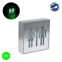 LOC LED Of Cyprus - GloboStar® SENSATI 75656 Φωτιστικό Τοίχου Ένδειξης WC MAN & WOMAN LED 1W AC 220-240V IP20 - Σώμα Αλουμινίου - Μ11 x Π11 x Υ3cm - Πράσινο