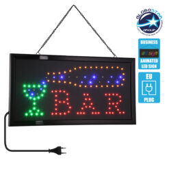 LOC LED Of Cyprus - GloboStar® 75689 Φωτιστικό Ταμπέλα LED Σήμανσης BAR με Πρίζα AC 230V Μ48xΠ25xΥ2cm