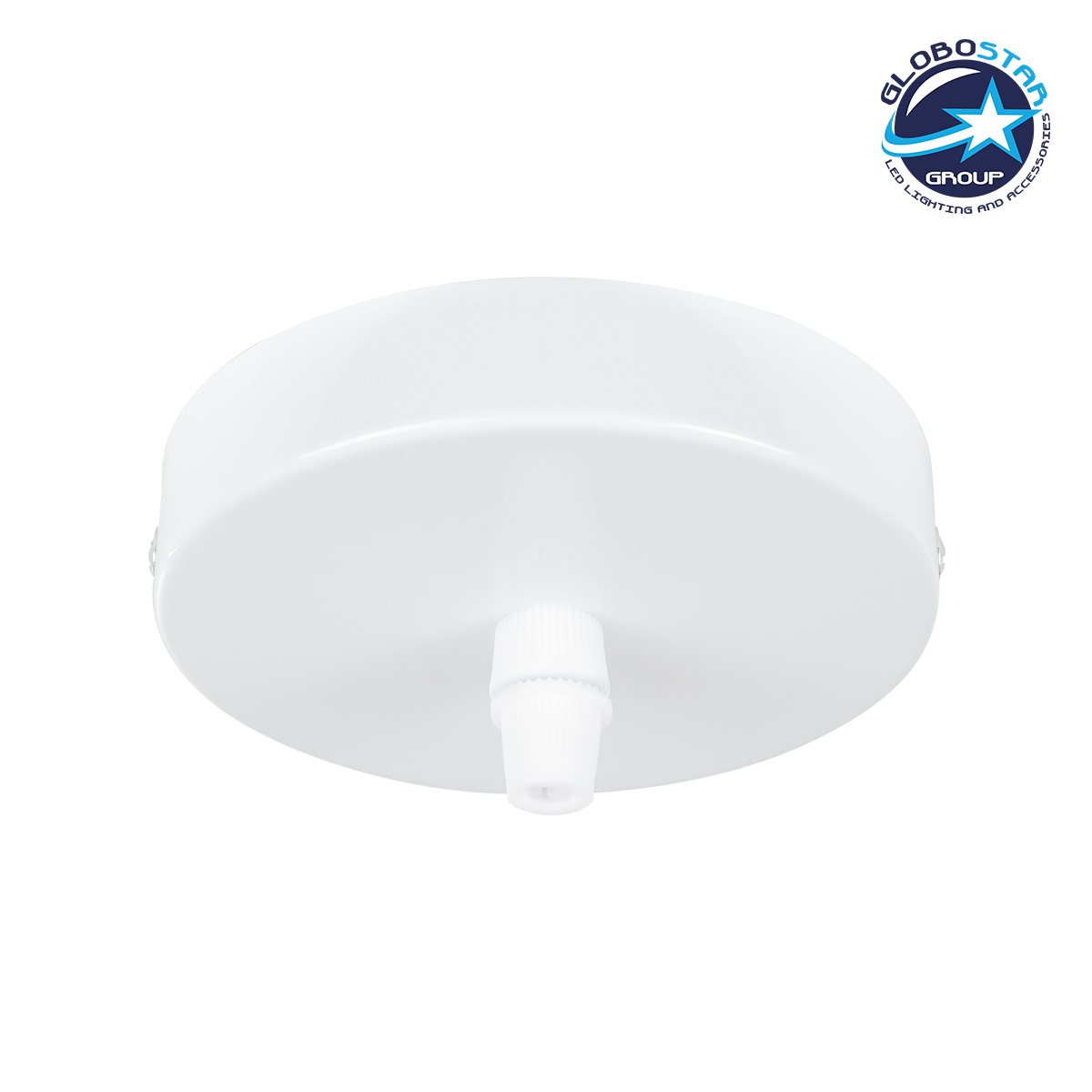 LOC LED Of Cyprus - GLOBOSTAR® WALLBASE 77500 Μεταλλική Ροζέτα για Κρέμαση 1 Φωτιστικού - Λευκό - Μ10 x Π10 x Υ2cm