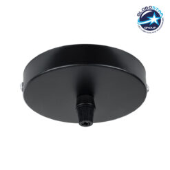 LOC LED Of Cyprus - GLOBOSTAR® WALLBASE 77501 Μεταλλική Ροζέτα για Κρέμαση 1 Φωτιστικού - Μαύρο - Μ10 x Π10 x Υ2cm