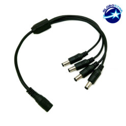 LOC LED Of Cyprus - GLOBOSTAR® STRIPDC 77552 Ταχυσύνδεσμος DC Jack 5.5x2.1mm Θηλυκός σε 4 x Αρσενικούς IP20 - Μαύρο - Μ41 x Π2 x Υ1cm