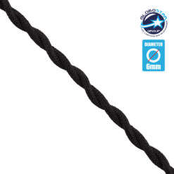 LOC LED Of Cyprus - GloboStar® 77620 Πλεκτό Υφασμάτινο Καλώδιο 1m 2 x 0.75mm² Μαύρο