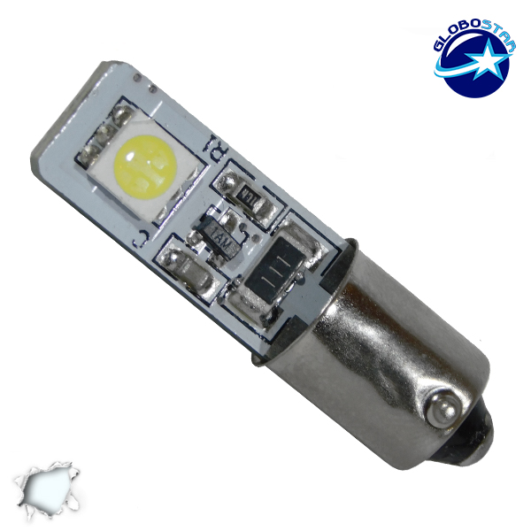 LOC LED Of Cyprus - GloboStar® BA9S - T4W 78340   Λάμπα Αυτοκινήτου Can LED Bus με 2 SMD 5050 12 Volt 2.8W 48 lm 270° Ψυχρό Λευκό 6000K