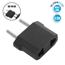 LOC LED Of Cyprus - GLOBOSTAR® PLUGGO 78957 CE Αντάπτορας/Μετατροπέας από Αμερικάνικη Πρίζα σε Ευρωπαϊκή AC 220-240V IP20 - Μ3.5 x Π1.4 x Υ4.2cm