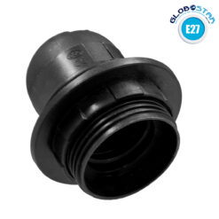 LOC LED Of Cyprus - GLOBOSTAR® LAMPHOLDER 78959 Ντουί E27 με Ροδέλα IP20 Μαύρο - Μ5.8 x Π5.8 x Υ5.8cm