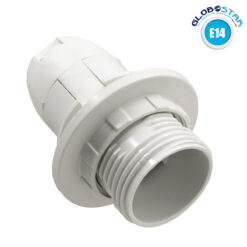 LOC LED Of Cyprus - GLOBOSTAR® LAMPHOLDER 78962 Ντουί E14 με Ροδέλα IP20 Λευκό - Μ4.5 x Π4.5 x Υ5.6cm